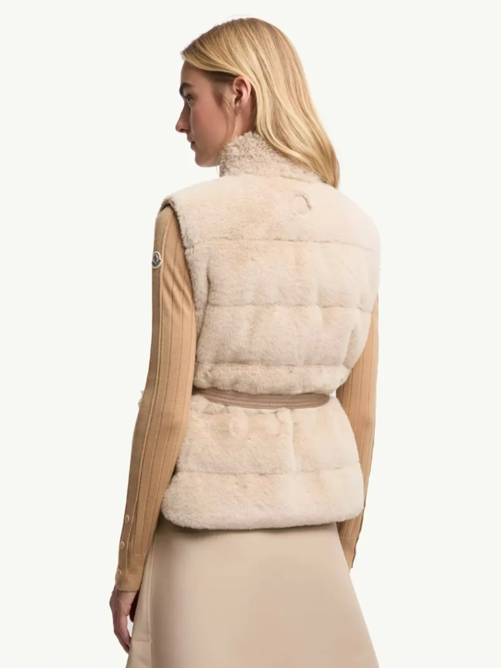 Moncler Joui Faux Fur & Teddy Down Gilet Vest Size 0